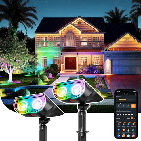 Linkind Smart Solar Spot Lights Outdoor SL5C, Solar Lights Outdoor Spotlight Cool/Warm