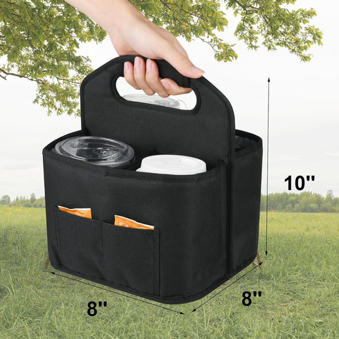 Beautyflier 4 Drink Carrier with Handle for Delivery Reusable Insulated Coffee Cup Carrier Portable Cup Holder