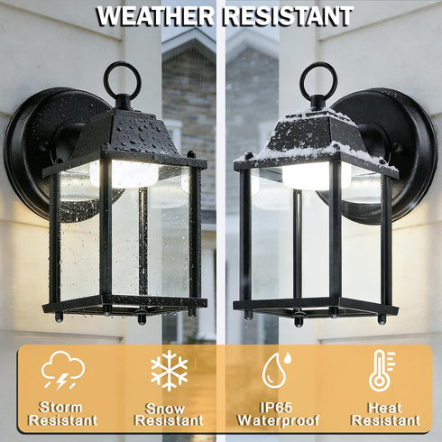 5000K 9.5W 800 1-Pack LIT-PaTH Outdoor LED Wall Lantern, Wall Sconce as Porch Lighting Fixture, Daylight White, Lumen