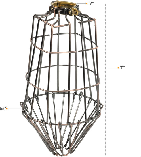 Bronze Long Metal Wire Light Cage Guard for Pendant Lamps - Customizable Design