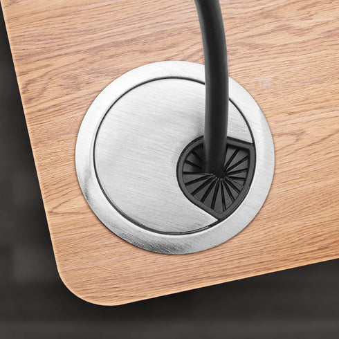 4 Pack 2 Inch Metal Desk Grommet, Brushed Silver Wire Organizer