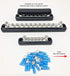 10 Terminal Bus Bar Kit for Power and Ground Distribution, Heat Shrink Ring Terminals and Cover Included