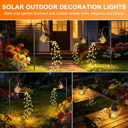 2 Pack Solar Watering Can Lights, Solar Lights Outdoor Decorative, Small Hanging Lantern Landscape Light Waterproof