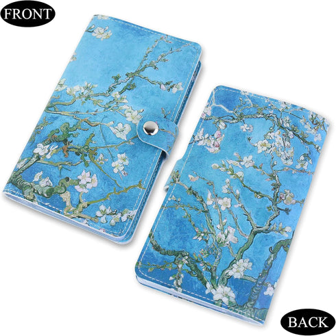 lizimandu Business Card Holder Book, PU Leather Organization Binder for Men & Women, Up to 96 Cards Capacity, 1-Peach