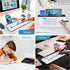 ORIENTOOLS 16'' x 7'' Desktop Whiteboard with Glass Surface, Dry Erase Board with Storage, Desk Accessories for Office,