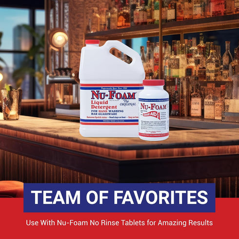 100 Tablets/600 Nu-Foam Sanitizing Tablets for Bar Glassware Superior Rinse Aid - Hand Washing Bar, Tavern, Brewery