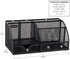 Mind Reader Desktop Organizer, File Storage, Accessory Storage, Metal Mesh, 11" L x 5.5" W x 5" H, Black
