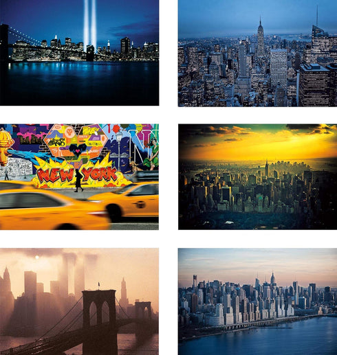New York Postcards Set of 30 Styles #2, Collectible NYC Souvenirs Post Cards 4 x 6 of NY Landmarks