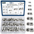 Vifmy 304 Stainless Steel Acorn Nuts Assortment Kit(100PCS), 6#32 8#32 10#24 10#32 1/4"-20