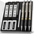Four Candies Metal Mechanical Pencil Set - 3PCS 0.5, 0.7, 0.9 mm Art Pencils with 360PCS HB Lead Refills & Case