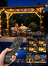 52FT 15+1 Bulbs, Dimmable 3 Brightown Solar String Lights Outdoor Waterproof, Patio Lights with Remote and LED