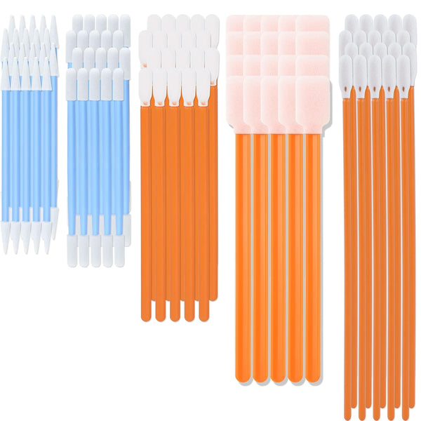 Foam Tip Cleaning Swab Kit (100 Pack, 5 Types) Cleanroom Sponge Stick Bundle for Printer, Painting, Gun, Camera