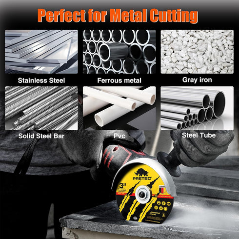 Die Grinder Cut-Off Wheel, 55 Pcs 3 Inch Cut Off Wheels with 1/4 in Mounting Mandrel Kit for Metal & Stainless Steel