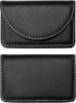 Leather Business Card Holder Wallet for Men or Women, Pocket Name Card Case with Magnetic Shut, Holds 25 Cards (Black)