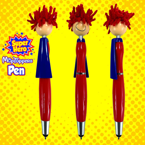 Set (Pack 18) Raymond Geddes Super Hero Stylus & Ballpoint Pen With MOP Pencil Toppers