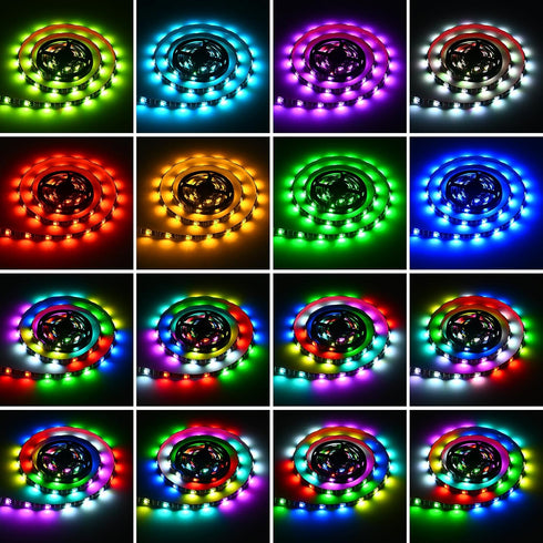 G GEEKEEP 85 6.6ft Battery Powered Led Strip Lights Waterproof, Modes Chasing Multi Color USB led light strip Outdoor