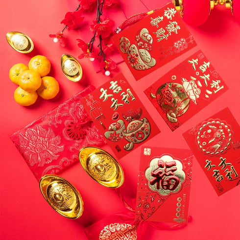 Chinese Hong Bao, 5 * 3.1 inch Greetings Money Lucky Red Envelopes for Chinese New Year, Birthday, Spring Festival