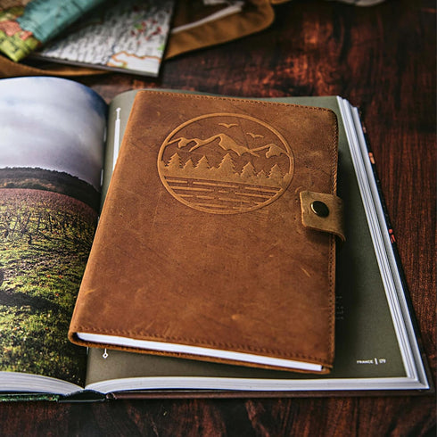 Travel Journal Series by Modest Goods, Refillable Leather Cover and A5 Notebook, Travel Accessories for Men & Women,