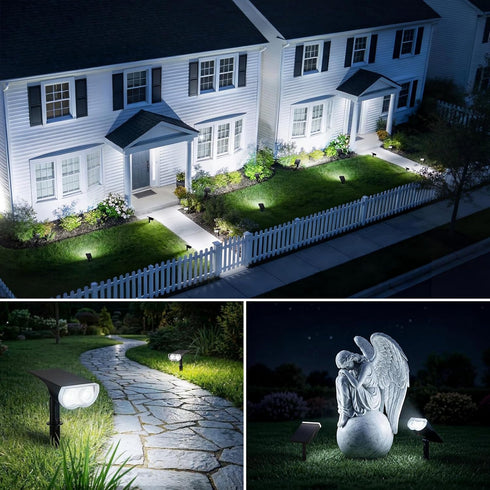 IP67, 3 2-in-1 6500K, 2 Pack Consciot Solar Lights Outdoor Waterproof Lighting Modes Solar Spot Lights Outdoor, Auto
