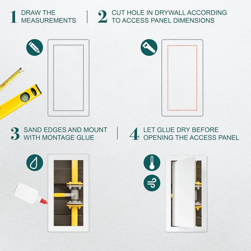 6" x 12" White Plastic Access Panel, Service Shaft Door for Plumbing, Electricity, Heating, Alarm Access