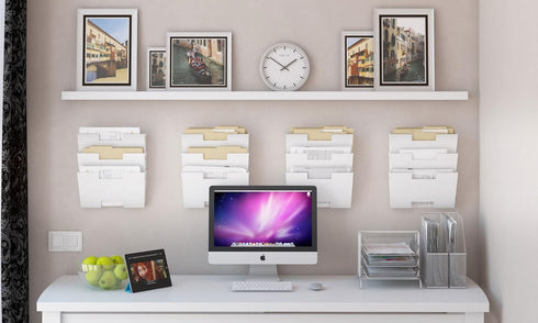 Wallniture 3-Tier Lisbon Wall File Holder Organizer, Metal White for Office Storage