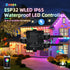 IP65 ESP32 DC5-24V, WS2812B Lights(2 Waterproof LED Controller, WLED WiFi APP Control, Outdoor Music Sync Light