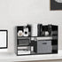 MASAKA B&W Large Desktop Organizer Storage Shelf for Office Supplies, DIY Wood Bookshelf, Black