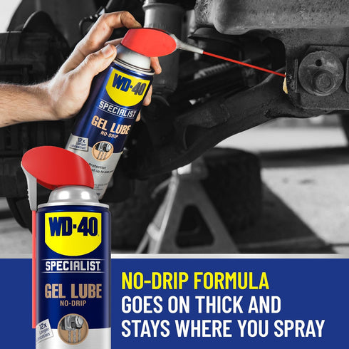 WD-40 2 Pack, 10oz (Pack 2) (300851) Specialist Gel Lube with Smart Straw Sprays Ways, Twin cans, No drip Lubricant