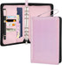 Toplive A6 Budget Binder with Zipper, 6 Ring Refillable Planner Cover for A6 Cash Budget System, Glitter Pink