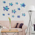 Zonon Sea Turtle Wall Decals, Ocean Turtle Vinyl Stickers for Underwater Bathroom Decoration (Blue, 24pcs)