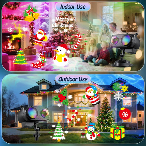 MUTONGANAN 10 Slides/80 Patterns/10 Christmas Projector Lights Outdoor Decorations, Holiday Projector Lights with Ocean