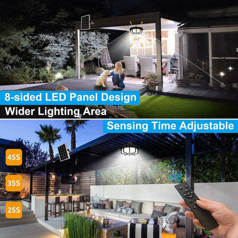 288LED 5 Solar Shed Light Indoor Outdoor, Aqonsie Solar Powered Motion Sensor Pendant Light Daytime Available, Solar