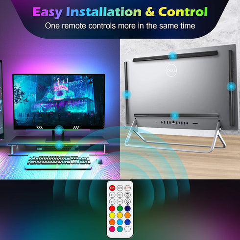Setup, 5V Desk/PC/Monitor/Computer/Setup/Room WILLED RGB Under Monitor Light Bar, Gaming Lights for Gaming RGB Desk Led