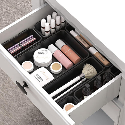 Simple Houseware Black Desk Drawer Organizer, 10 Pack (3S, 3M, 3L, 1XL)