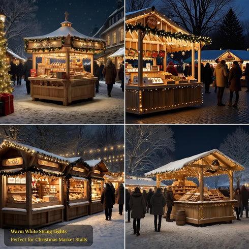 Etinga 200 66ft 8 200 66ft) LED String Lights Warm White, Plug in Fairy Lights with Lighting Modes, Indoor Outdoor