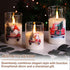 Set 3 Eywamage Christmas Glass Flameless Candles with Remote, Flickering LED Pillar Candles Holiday Table Decor Gift