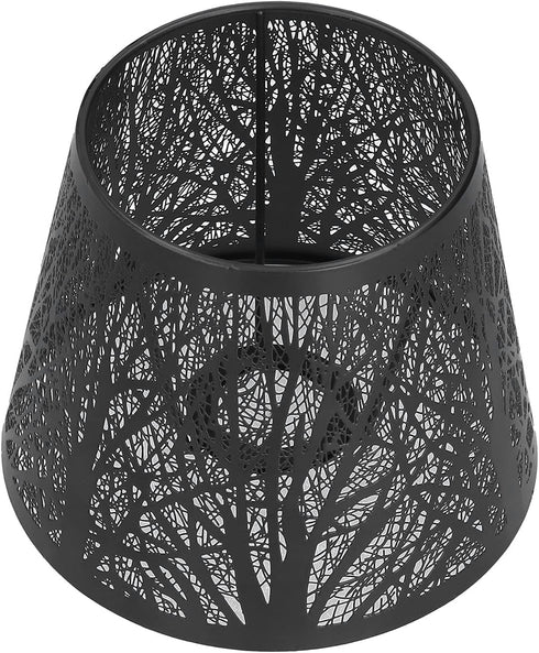 Tomedny E27 Metal Lamp Shade, Carved Forest Tree Shaped Small Lamp Shade Wrought Iron Lampshade Hollow Out Metal Tree