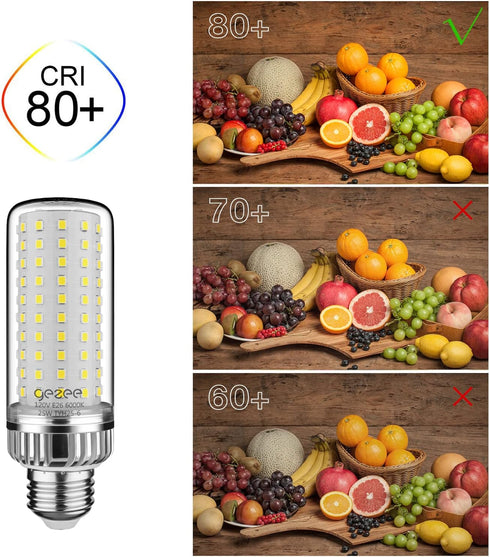 25W LED Light Bulb, 200 Watt Equivalent, E26 LED Lamp, 2500 Lumens Daylight-White 6000K, 3-Pack