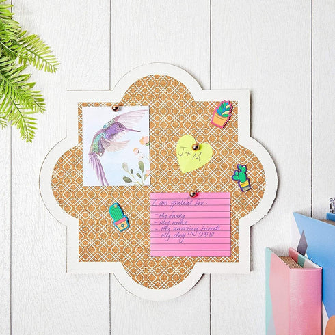 Stockroom Plus Decorative Bulletin Board Wall Organizer - Cute Framed Self-Adhesive Printed Cork Board for Home, Office, or School (12x12 in) by Stockroom Plus