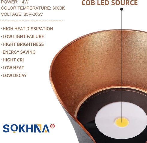 14W 3000K,Outdoor White,IP65 3000K SOKHNA Modern LED Outdoor Waterproof Wall Lamp Porch Wall LampWaterproof Exterior
