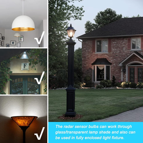 Bulbs Par38 15W (100W E26 Bulb, Bulbs 5000K(Daylight), 2 Pack Radar Motion Sensor Light - Equivalent), Base, Motion