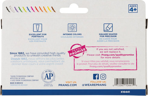Prang Pastello Paper Chalk, Square, Assorted Colors, 12 Count by Prang