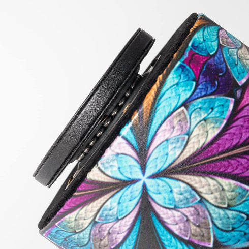 Round Leather Remote Control Holder, PU Leather Art Supply Organizer for Makeup, 4 Compartments, 360 Degree Spinning