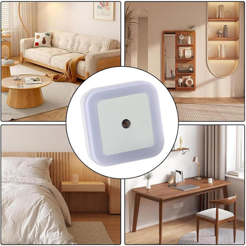 Generic 3000K Dusk to Dawn Night Light Square Plug in Lamp, Smart Light Sensor Lighting, Warm White-Glow | Energy