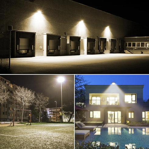 AUXTINGS 30W LED Flood Lights Outdoor Security Lights, 3000LM Warm White Spot Light for Yard, IP66 Waterproof