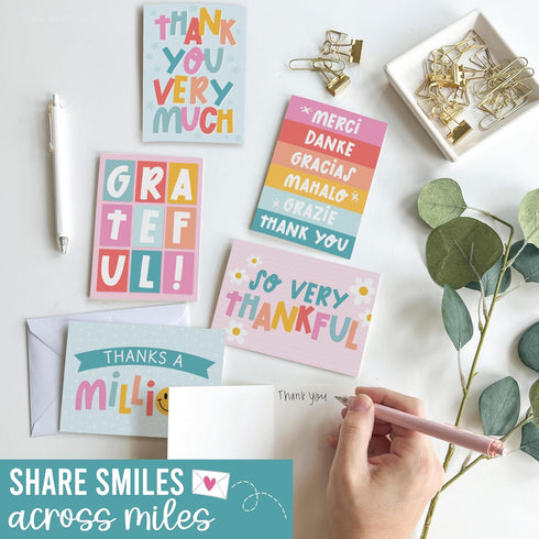 54 Hadley Designs Bulk Thank You Cards with Envelopes - Teacher Appreciation Cards, Cute Blank Card with Envelopes