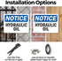 (2 Pack) Hydraulic Oil OSHA Notice Sign 10 Inch X 7 Inch Plastic Sign, Weather Resistant for Workplace and Construction