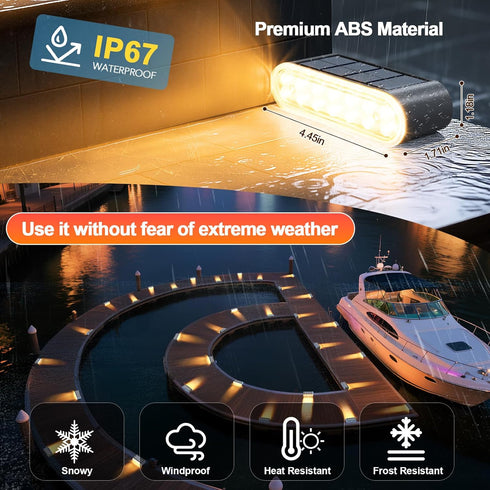 6-Pack IP67, 14 Solar Step Lights for Outside, Stair Light Outdoor Waterproof LED Warm White Light Solar Powered