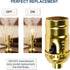 2-Pack E26 Bulb 1/8 HQRP ON-Off Lamp Holder, Light Socket, for Floor and Table Lamps, DIY Project, IP Threads, UL