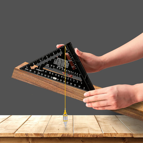 Beslands 7 inch Rafter Square with Level, Aluminum Triangle Ruler, Woodworking Layout Tool